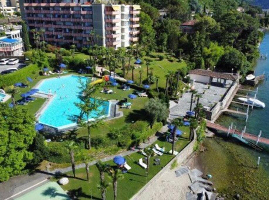 Luganersee, Pool, Strand, Parkplatz, Suite Bissone Kültér fotó